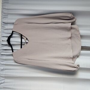 Taupe Cuffed Sleeve Blouse